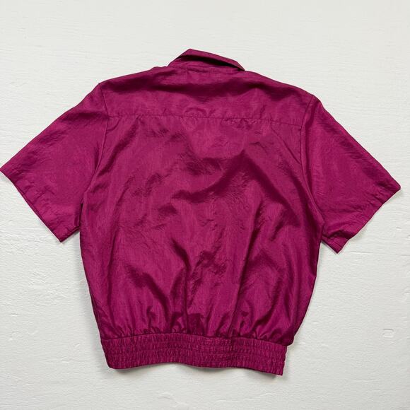 Upcycled Vintage 80s Fashion Attitudes Pink Button Up Blouse, Size 14 - Picture 5 of 8